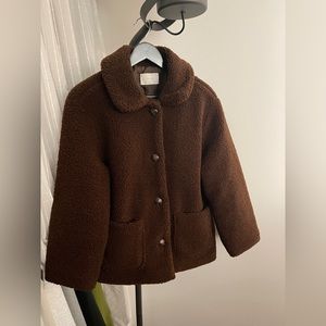 Oak + Fort Teddy Bear coat🧸 ; with two big pockets; Size S;
